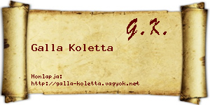 Galla Koletta névjegykártya
